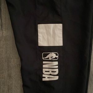 NBA Basketball Athletic Logo Pants  Unisex Lightweight Black w White Reflective